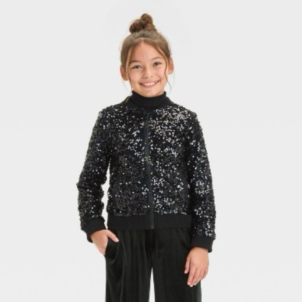 Cat & Jack Black Sequin Jacket